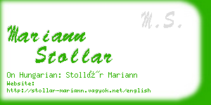 mariann stollar business card